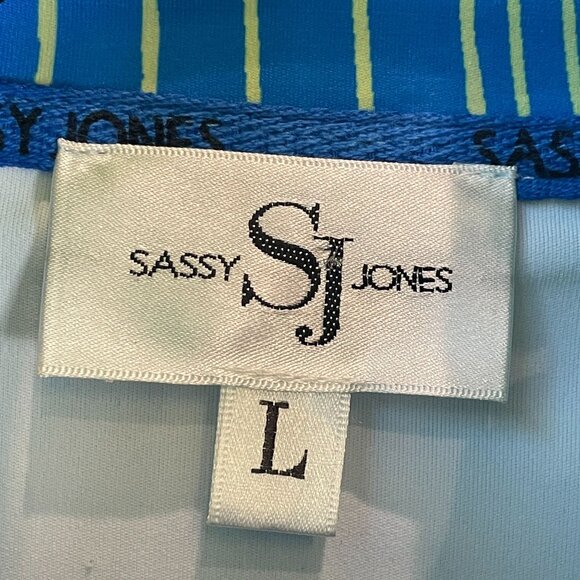 Sassy Jones Womens Large Tropical Birds Zip Jacket Zipper Sleeves Stretch - Picture 5 of 14